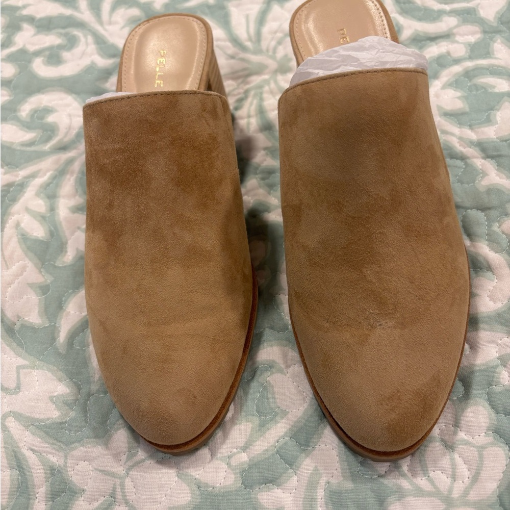 Pelle Moda Tan Suede Mules